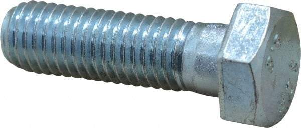Value Collection - M12x1.75mm Metric Coarse, 40mm Length Under Head Hex Head Cap Screw - Partially Threaded, Grade 8.8 Steel, Zinc-Plated Finish, 19mm Hex - Industrial Tool & Supply