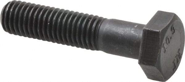 Value Collection - M10x1.50mm Metric Coarse, 45mm Length Under Head Hex Head Cap Screw - Partially Threaded, Grade 10.9 Steel, Black Oxide Finish, 17mm Hex - Industrial Tool & Supply