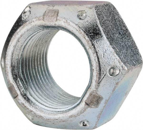 Value Collection - 1-1/8 - 12 UNF Grade C Hex Lock Nut with Distorted Thread - 1-11/16" Width Across Flats, 1" High, Cadmium Clear-Plated Finish - Industrial Tool & Supply