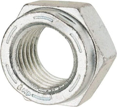 Value Collection - 1-1/8 - 7 UNC Grade C Hex Lock Nut with Distorted Thread - 1-11/16" Width Across Flats, 1" High, Cadmium Clear-Plated Finish - Industrial Tool & Supply