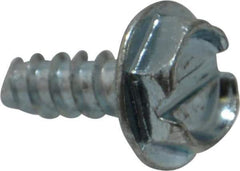 Value Collection - #6 Hex Washer Head Slotted Sheet Metal Screw - Steel, 3/8" Length Under Head, Grade 2 - Industrial Tool & Supply