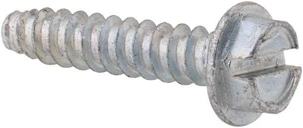 Value Collection - #8 Hex Washer Head Slotted Sheet Metal Screw - Steel, 3/4" Length Under Head, Grade 2 - Industrial Tool & Supply