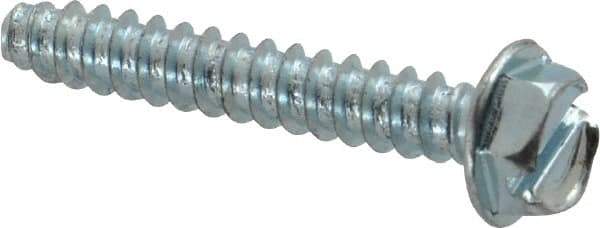 Value Collection - #8 Hex Washer Head Slotted Sheet Metal Screw - Steel, 1" Length Under Head, Grade 2 - Industrial Tool & Supply