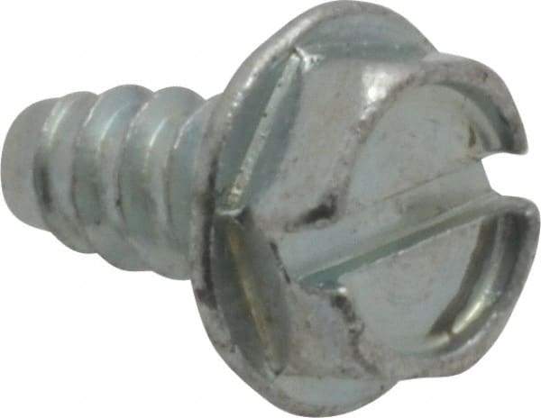 Value Collection - #10 Hex Washer Head Slotted Sheet Metal Screw - Steel, 3/8" Length Under Head, Grade 2 - Industrial Tool & Supply