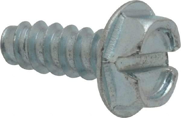 Value Collection - #10 Hex Washer Head Slotted Sheet Metal Screw - Steel, 1/2" Length Under Head, Grade 2 - Industrial Tool & Supply