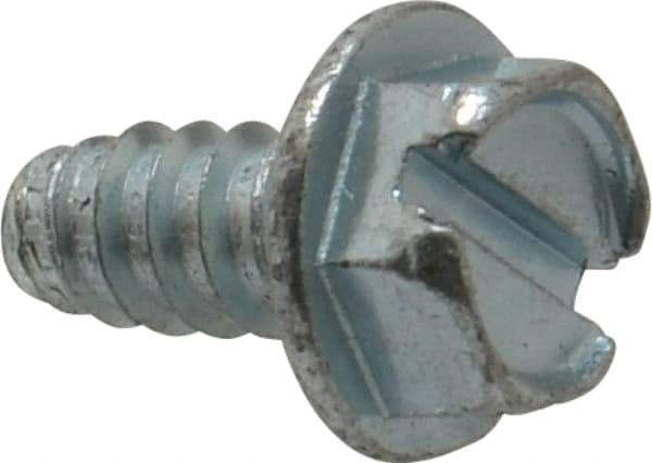 Value Collection - 1/4" Hex Washer Head Slotted Sheet Metal Screw - Steel, 1/2" Length Under Head, Grade 2 - Industrial Tool & Supply