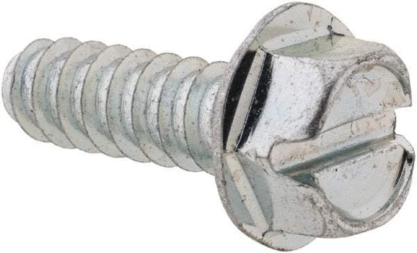 Value Collection - 1/4" Hex Washer Head Slotted Sheet Metal Screw - Steel, 3/4" Length Under Head, Grade 2 - Industrial Tool & Supply