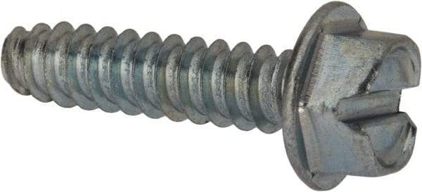 Value Collection - 1/4" Hex Washer Head Slotted Sheet Metal Screw - Steel, 1" Length Under Head, Grade 2 - Industrial Tool & Supply