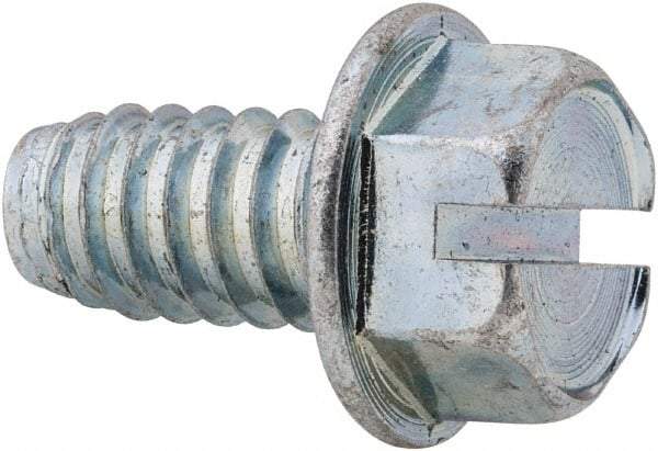 Value Collection - 3/8" Hex Washer Head Slotted Sheet Metal Screw - Steel, 3/4" Length Under Head, Grade 2 - Industrial Tool & Supply