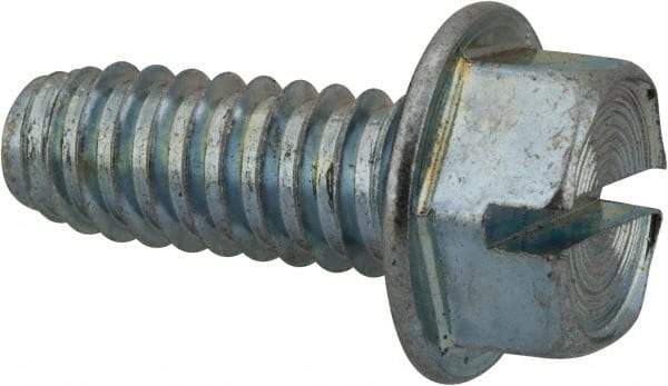 Value Collection - 3/8" Hex Washer Head Slotted Sheet Metal Screw - Steel, 1" Length Under Head, Grade 2 - Industrial Tool & Supply