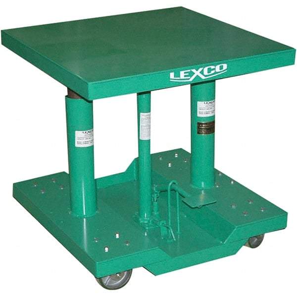 Wesco Industrial Products - 2,000 Lb Capacity Manual Hydraulic Post Lift Table - 30" to 48" Lift Height, 30" Platform Length x 30" Platform Width - Industrial Tool & Supply