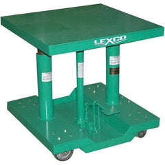 Wesco Industrial Products - 2,000 Lb Capacity Manual Hydraulic Post Lift Table - 30" to 48" Lift Height, 30" Platform Length x 30" Platform Width - Industrial Tool & Supply