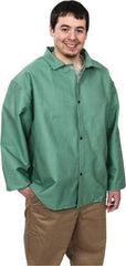 Steel Grip - Size 2XL Welding & Flame Resistant/Retardant Jacket - Green, Cotton, Snaps Closure, 52 to 54" Chest - Industrial Tool & Supply