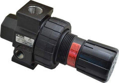 Parker - 1/2 NPT Port, 90 CFM, Zinc Standard Regulator - 2 to 125 psi Range, 250 Max psi Supply Pressure, 1/4" Gauge Port Thread, 3.24" Wide x 6.4" High - Industrial Tool & Supply
