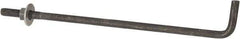 Value Collection - 3/8-16, 10" OAL Bent Anchor Bolt - Grade 2 Steel - Industrial Tool & Supply