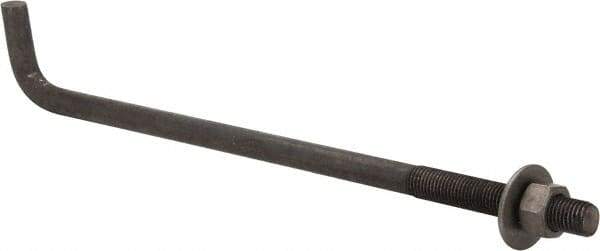 Value Collection - 1-8, 24" OAL Bent Anchor Bolt - Grade 2 Steel - Industrial Tool & Supply