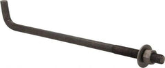 Value Collection - 1-8, 24" OAL Bent Anchor Bolt - Grade 2 Steel - Industrial Tool & Supply