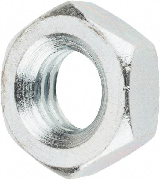 Value Collection - 3/8-16 UNC Steel Right Hand Machine Screw Hex Nut - 5/8" Across Flats, 1/4" High, Zinc Clear Finish - Industrial Tool & Supply