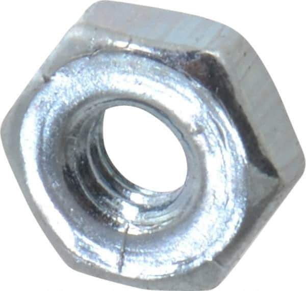 Value Collection - #2-64 UN Steel Right Hand Machine Screw Hex Nut - 3/16" Across Flats, 0.066" High, Zinc-Plated Finish, 2B Class of Fit - Industrial Tool & Supply