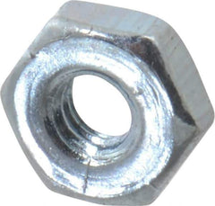 Value Collection - #2-64 UN Steel Right Hand Machine Screw Hex Nut - 3/16" Across Flats, 0.066" High, Zinc-Plated Finish, 2B Class of Fit - Industrial Tool & Supply