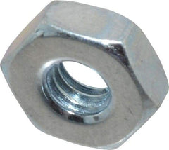 Value Collection - #8-36 UN Steel Right Hand Machine Screw Hex Nut - 11/32" Across Flats, 1/8" High, Zinc-Plated Finish, 2B Class of Fit - Industrial Tool & Supply