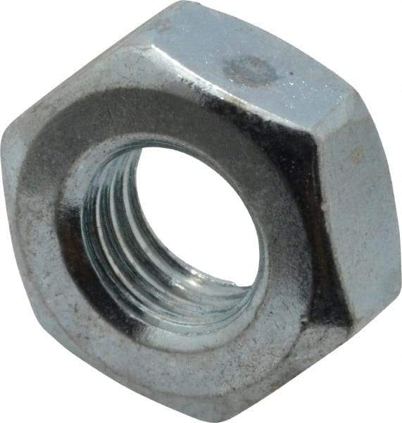 Value Collection - 1/4-28 UN Steel Right Hand Machine Screw Hex Nut - 7/16" Across Flats, 0.193" High, Zinc-Plated Finish, 2B Class of Fit - Industrial Tool & Supply