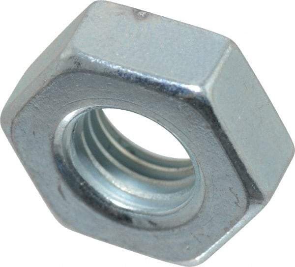 Value Collection - 5/16-24 UN Steel Right Hand Machine Screw Hex Nut - 9/16" Across Flats, 0.225" High, Zinc-Plated Finish, 2B Class of Fit - Industrial Tool & Supply