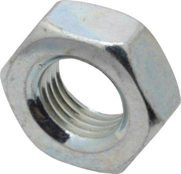 Value Collection - 3/8-24 UN Steel Right Hand Machine Screw Hex Nut - 5/8" Across Flats, 0.257" High, Zinc-Plated Finish, 2B Class of Fit - Industrial Tool & Supply