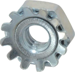 Value Collection - #4-40, Zinc Plated, Steel Hex Nut with External Tooth Washer - 9/32" Washer Diam, 1/4" Width Across Flats - Industrial Tool & Supply