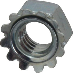 Value Collection - 5/16-18, Zinc Plated, Steel Hex Nut with External Tooth Washer - 19/32" Washer Diam, 1/2" Width Across Flats - Industrial Tool & Supply