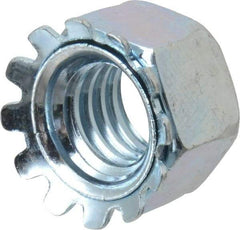 Value Collection - 3/8-16, Zinc Plated, Steel Hex Nut with External Tooth Washer - 57/64" Washer Diam, 9/16" Width Across Flats - Industrial Tool & Supply
