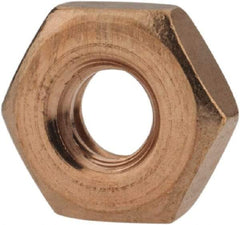 Value Collection - #10-24 UNC Silicon Bronze Right Hand Machine Screw Hex Nut - 3/8" Across Flats, 1/8" High, Uncoated - Industrial Tool & Supply