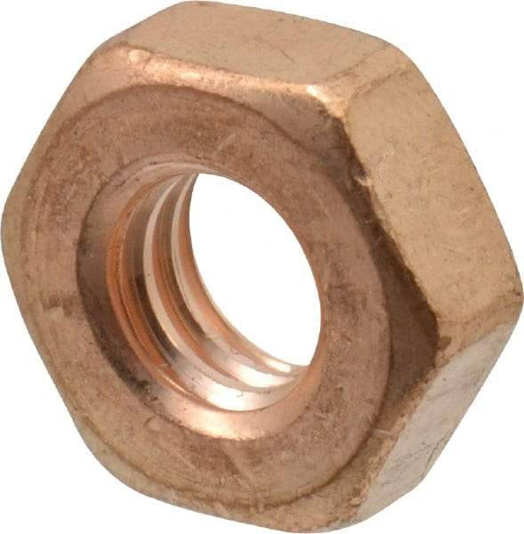 Value Collection - 5/16-18 UNC Silicon Bronze Right Hand Machine Screw Hex Nut - 9/16" Across Flats, 7/32" High, Uncoated - Industrial Tool & Supply