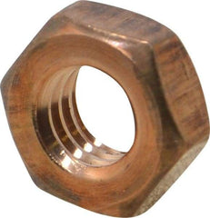 Value Collection - 3/8-16 UNC Silicon Bronze Right Hand Machine Screw Hex Nut - 5/8" Across Flats, 1/4" High, Uncoated - Industrial Tool & Supply