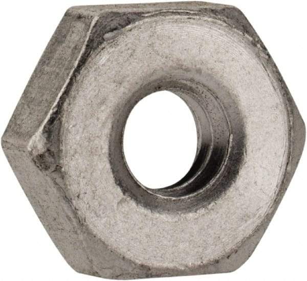 Value Collection - #6-32 UNC Aluminum Right Hand Machine Screw Hex Nut - 5/16" Across Flats, 7/64" High, Uncoated - Industrial Tool & Supply