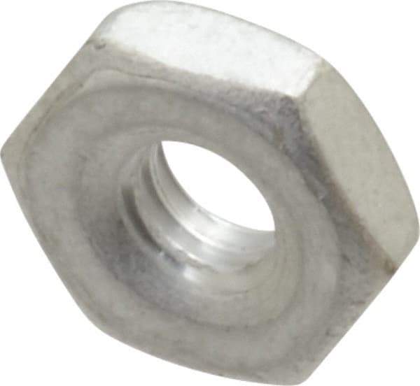 Value Collection - #8-32 UNC Aluminum Right Hand Machine Screw Hex Nut - 11/32" Across Flats, 1/8" High, Uncoated - Industrial Tool & Supply