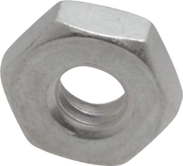 Value Collection - #10-24 UNC Aluminum Right Hand Machine Screw Hex Nut - 3/8" Across Flats, 1/8" High, Uncoated - Industrial Tool & Supply