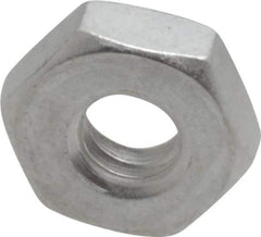 Value Collection - #10-24 UNC Aluminum Right Hand Machine Screw Hex Nut - 3/8" Across Flats, 1/8" High, Uncoated - Industrial Tool & Supply