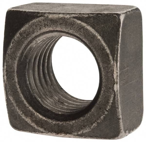 Value Collection - 1-8 Steel Square Nut - Uncoated, 1-1/2" Square Width x 7/8" Overall Height - Industrial Tool & Supply