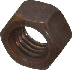 Value Collection - 1/2-13 UNC Silicon Bronze Right Hand Hex Nut - 3/4" Across Flats, 7/16" High, Uncoated - Industrial Tool & Supply