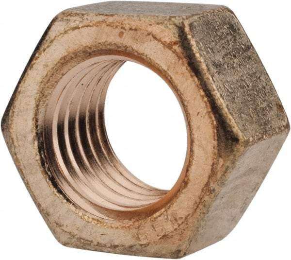 Value Collection - 7/8-9 UN Silicon Bronze Right Hand Hex Nut - 1-5/16" Across Flats, 3/4" High, Uncoated - Industrial Tool & Supply