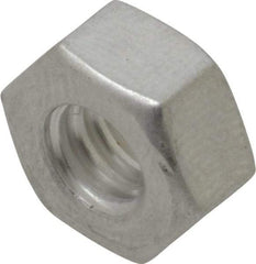 Value Collection - 1/4-20 UN Aluminum Right Hand Hex Nut - 7/16" Across Flats, 7/32" High, Uncoated - Industrial Tool & Supply