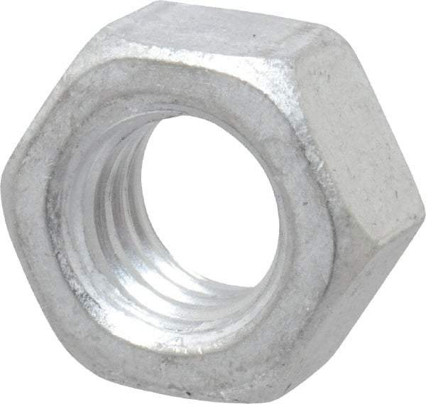 Value Collection - 5/16-18 UN Aluminum Right Hand Hex Nut - 1/2" Across Flats, 17/64" High, Aluminum-Plated Finish - Industrial Tool & Supply
