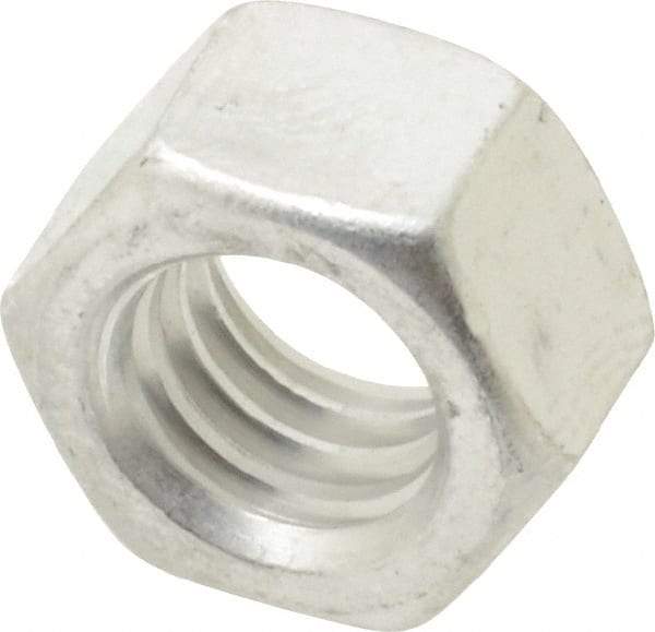 Value Collection - 3/8-16 UN Aluminum Right Hand Hex Nut - 9/16" Across Flats, 21/64" High, Uncoated - Industrial Tool & Supply