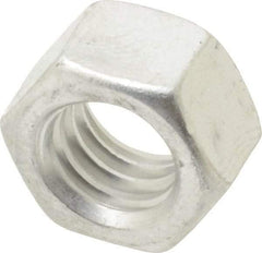 Value Collection - 3/8-16 UN Aluminum Right Hand Hex Nut - 9/16" Across Flats, 21/64" High, Uncoated - Industrial Tool & Supply