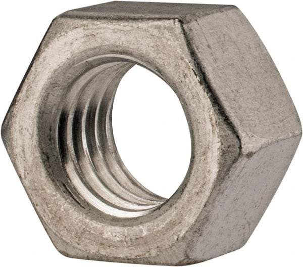 Value Collection - 1/2-13 UN Aluminum Right Hand Hex Nut - 3/4" Across Flats, 7/16" High, Uncoated - Industrial Tool & Supply
