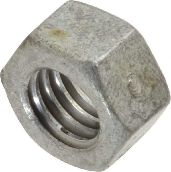 Value Collection - 3/8-16 UNC Steel Right Hand Hex Nut - 9/16" Across Flats, 21/64" High, Hot Dipped Galvanized Finish - Industrial Tool & Supply