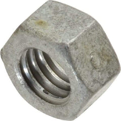 Value Collection - 3/8-16 UNC Steel Right Hand Hex Nut - 9/16" Across Flats, 21/64" High, Hot Dipped Galvanized Finish - Industrial Tool & Supply