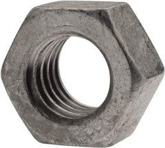 Value Collection - 7/16-14 UNC Steel Right Hand Hex Nut - 11/16" Across Flats, 3/8" High, Hot Dipped Galvanized Finish - Industrial Tool & Supply
