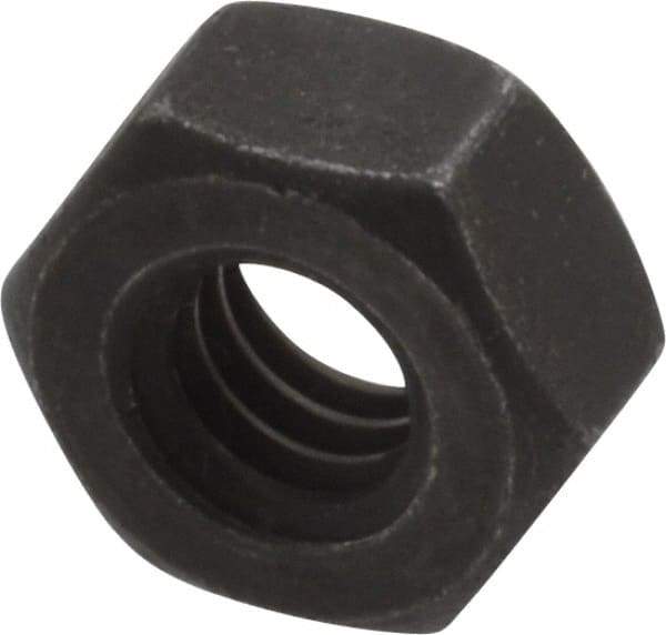 Value Collection - 1/4-20 UNC Steel Right Hand Hex Nut - 7/16" Across Flats, 7/32" High, Black Oxide Finish - Industrial Tool & Supply